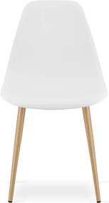 Jedálenský stôl TODI biely / hnedý s dvomi stoličkami WAT biele / hnedé