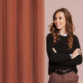 ZÁVES NA KRÚŽKOCH ANGELICA 140X250 CM TEHLOVÁ