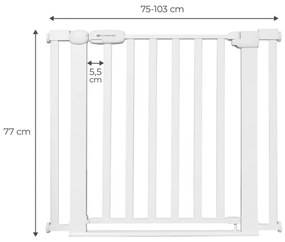 KINDERKRAFT - Bezpečnostná zábrana LOCK&amp;GO 75-103 cm biela