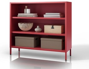 Nízky policový regál LUCA, 1000 x 900 x 350 mm, Modern: červená farba