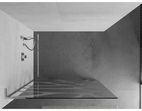 Mexen Kioto L, sprchová zástena Walk-In 70 x 200 cm, 8mm číre sklo biely vzor, chrómový profil, 800-070-103-01-97