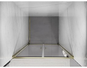 Mexen Exo, výklopné dvojité sprchové dvere 100 cm, číre sklo, zlatá, 814-100-000-50-00