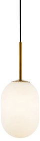 Závesné svietidlo Alias, 1x biele sklenené tienidlo, (fi 12cm), g