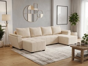 Rozkladacia sedacia súprava do U LIVARO 305x140 cm, krémová
