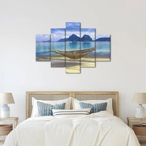 Obraz - Obraz hojdacej siete na pláži 2 (150x105 cm)