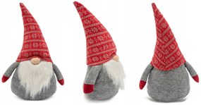 Vánoční skřítek ELF 019 - 40 cm červený/šedý