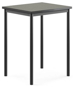 Stôl SONITUS, 700x600x900 mm, linoleum - tmavošedá, antracit