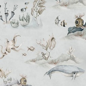 Tapeta podvodný svet šedá 280x100 cm