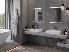 Mexen Nida, LED kúpeľňové zrkadlo s podsvietením 50x70 cm, 6000K, ochrana proti zahmlievaniu, 9806-050-070-611-00
