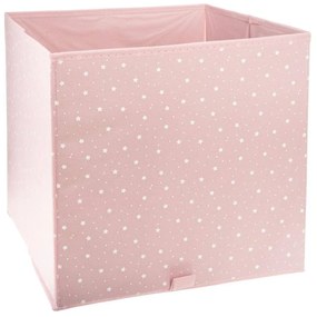 Textilný košík na hračky Pink Stars 29x29 cm ružový
