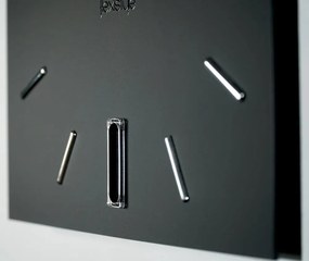 Čierne hodiny BRILLIANT 30 cm so striebornými doplnkami
