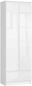 Uzavretý regál R60 2D 1SZ CLP biely / biely lesk