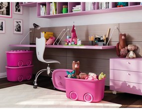 Ružový plastový detský úložný box 58x39x32 cm Funny Box – KIS