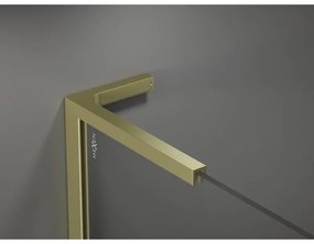 Mexen Velar L, sprchový kút s posuvnými dverami 100 x 100 cm, 8mm sklo námraza, zlatá matná, 871-100-100-33-55