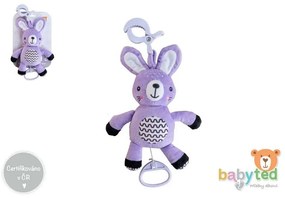Naťahovací hrací strojček babyted Zajačik plyš 30 cm záves na postieľku / kočík