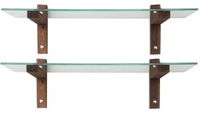 SADA 2x Nástenná polica 25x85 cm borovica/číra