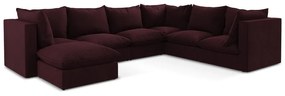 Vínovočervená rohová pohovka (pravý roh/do tvaru "U") Manao – Makamii