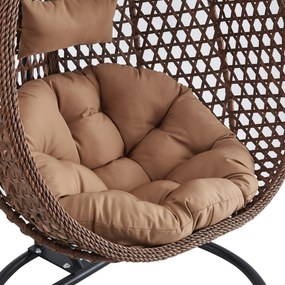 Skládací závěsné houpací křeslo Houseland Lisso XL hnědé