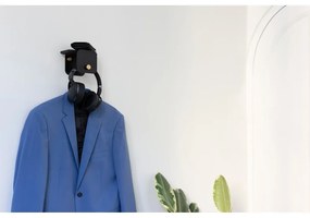 Čierny kovový nástenný vešiak s poličkou Hang in There – UMAGE