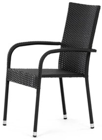 Autronic BONTEC Záhradná stolička, kov, polyratan, čierna, AZC-S2113 BK Farba: Čierna