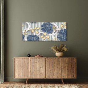 Obraz - Ruže a kruhy (120x50 cm)