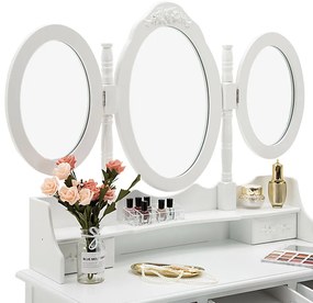 Toaletný stolík s taburetkou- Milano, biely