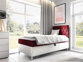 Kontinentálna posteľ Junior Gerdise 1, Strana: pravá, Rozmer postele: 80x200, Dostupné poťahy: ekokoža Soft 017 (biela) + Fresh 08