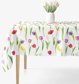 Goldea hranatý teflónový obrus - farebné tulipány 120 x 160 cm