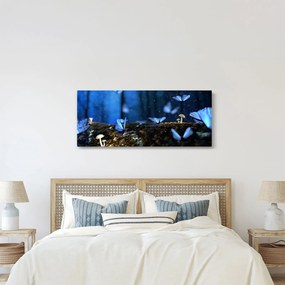 Obraz modrých motýľov (120x50 cm)