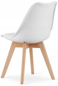 Súprava štvorcový stôl 80x80 dub sonoma + 4 stoličky MARK white
