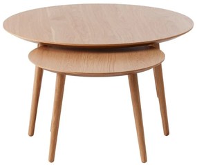 Sada konferenčných stolíkov Paricia 88 cm prírodný dub