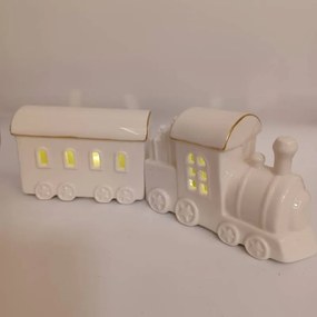 DECOLED Keramický vlak, 28,5 x 10,1 x 9,3 cm, teplá biela, 2xLR44