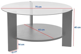 Konferenčný stolík Claro S (dub zafírový + sklo). Akcia -19%. Vlastná spoľahlivá doprava až k Vám domov. 1127463