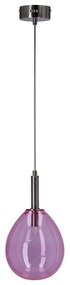 Fialové LED závesné svietidlo so skleneným tienidlom Lukka – Candellux Lighting