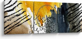 Obraz - Abstraktný akvarel (s hodinami) (90x30 cm)