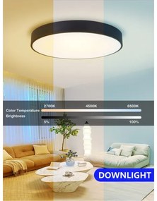 Immax NEO 07202L-LED Stmievateľné stropné svietidlo RONDATE 53W/230V čierna Tuya+DO