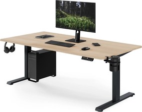 Elektrický stôl s reguláciou výšky ergonomický antracitový/dub sonoma,1600x800 mm: ARIA