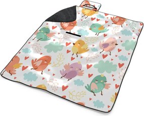 Sablio Plážová deka Oblak s vtáčikmi: 200x140 cm