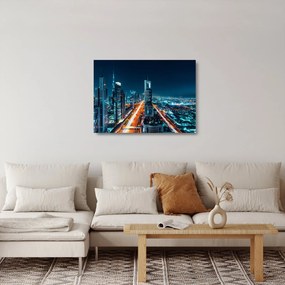 Sklenený obraz - Dubajská noc (70x50 cm)