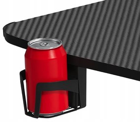 Čierno-červený herný stôl, PC stôl s LED osvetlením RGB Šírka: 140 cm