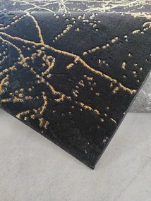 BE Koberec Elite 4355 BLACK GOLD – čierny obdĺžnikový Rozmer: 140x190 cm