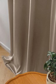 Béžový zatemňovací záves VELVET 140x270 cm Zavesenie: Riasiaca páska