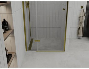 Mexen Roma, sprchové dvere do otvoru 120 x 190 cm, 6mm číre sklo, zlatý profil, 854-120-000-50-00