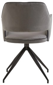Jedálenská stolička Paris sivá s čiernou podnožou Mahom