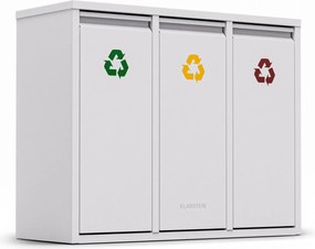 Klarstein Ordnungshüter 3, odpadkový kôš, 45 litrov, 3 recyklačné koše, nástenná inštalácia