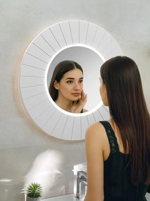 Sapho Sapho, LUMIRO STRIP guľaté zrkadlo s LED osvetlením v ráme, priemer 75cm, biela mat, LR750-3131S