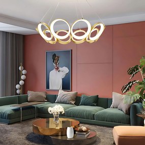 Toolight Toolight, LED závesné svietidlo 80cm, 70W, 4000K, 3269lm, APP1800-CP, zlatá matná, OSW-09667