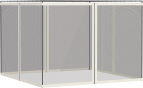 Outsunny Moskytiérové Siete pre Altánok a Pavilón Záhrady 3 x 4 m - súprava 4 sieťok so zipsom + príchytky - polyester nylon | Aosom