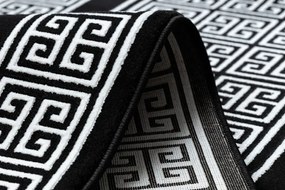 Dywany Łuszczów, Behúň Gloss 6776 85 greek black/ivory, 70x200, čiernobiela, obývacia izba