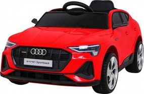 Ramiz Audi E-Tron Sportback pre deti červené + na diaľkové ovládanie + pohon 4x4 + pomalý štart + rádio MP3 + LED